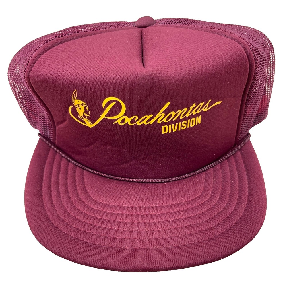 Vintage Norfolk Southern Trucker Hat Cap Pocahontas Railroad Railway‎ Maroon X